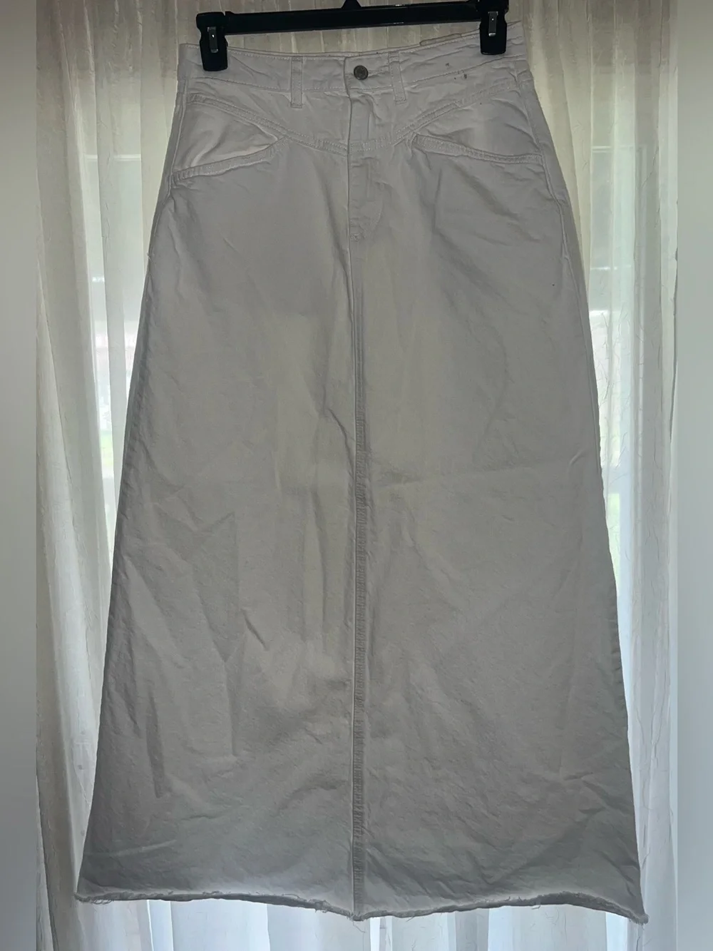 NWT We the Free People Come as you are white denim maxi skirt size 8 - Picture 3 of 6